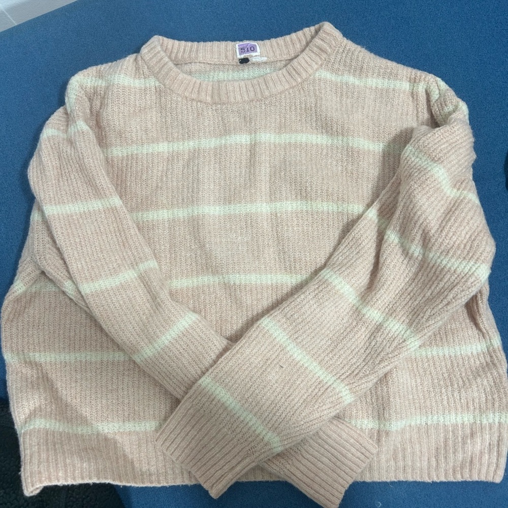 Pink and white sweater